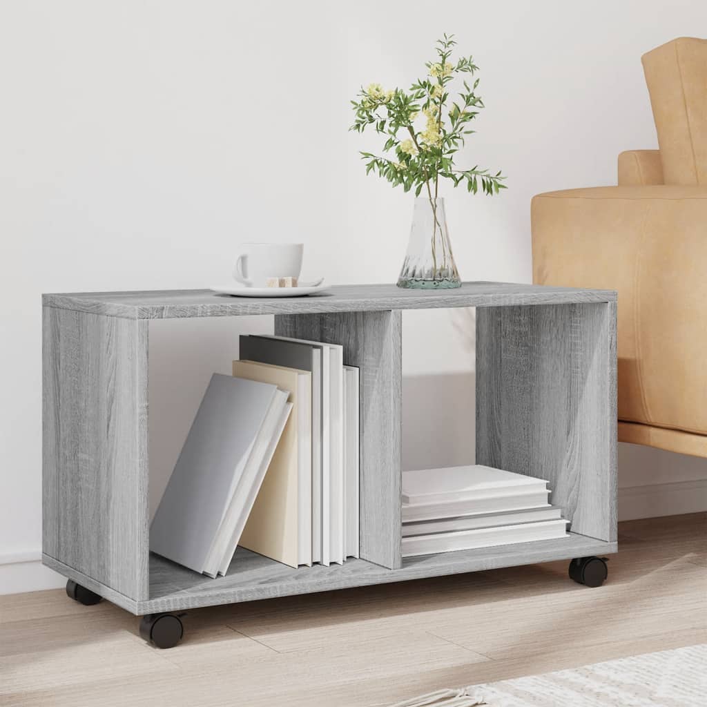 vidaXL Rolling Cabinet Grey Sonoma 72x33x42,5 cm Engineered Wood