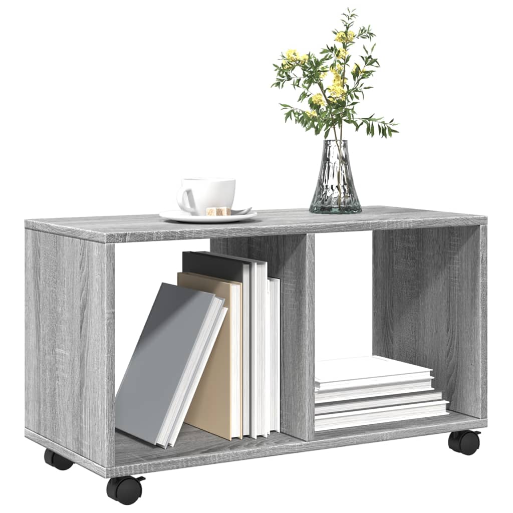 vidaXL Rolling Cabinet Grey Sonoma 72x33x42,5 cm Engineered Wood