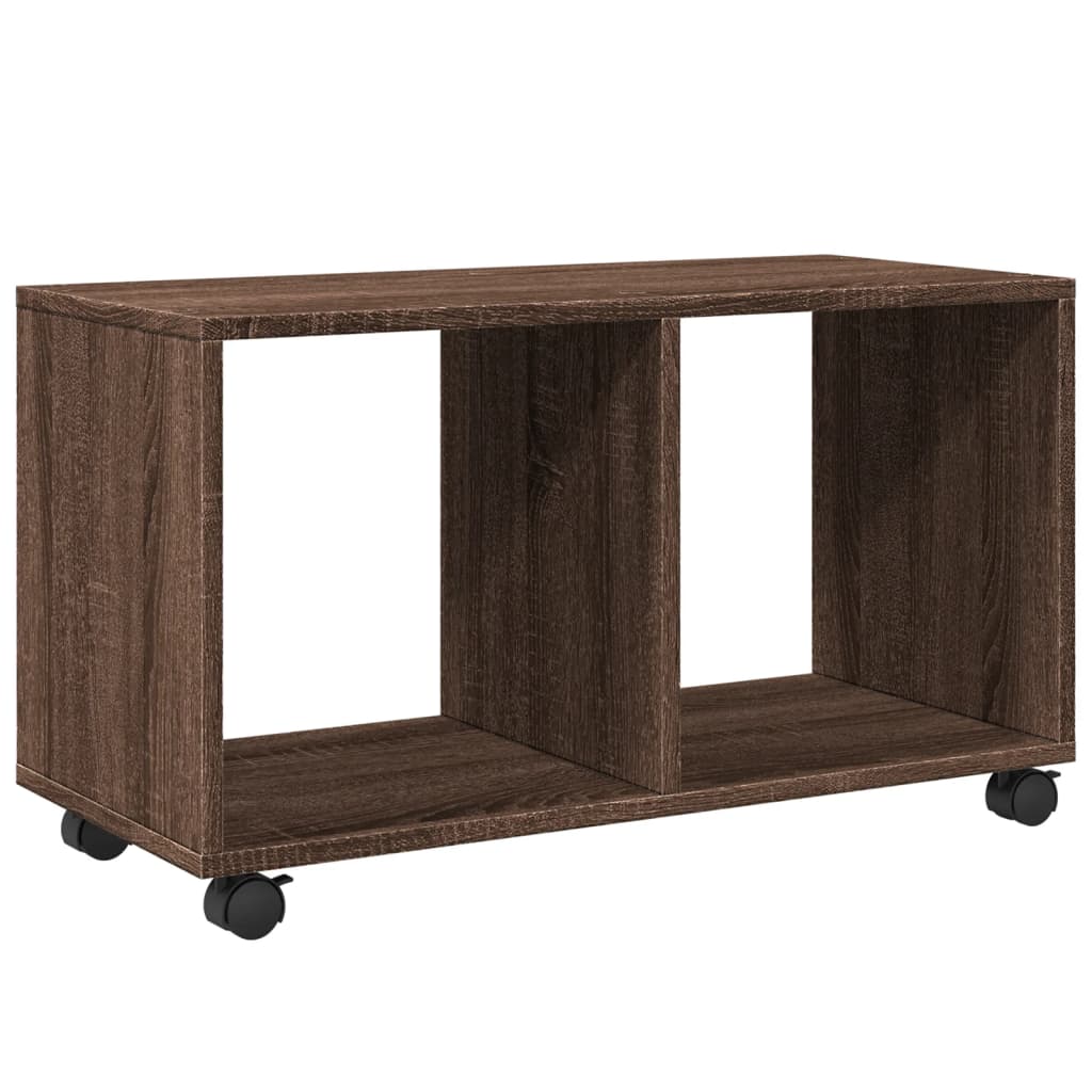 vidaXL Rolling Cabinet Brown Oak 72x33x42,5 cm Engineered Wood