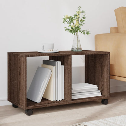 vidaXL Rolling Cabinet Brown Oak 72x33x42,5 cm Engineered Wood