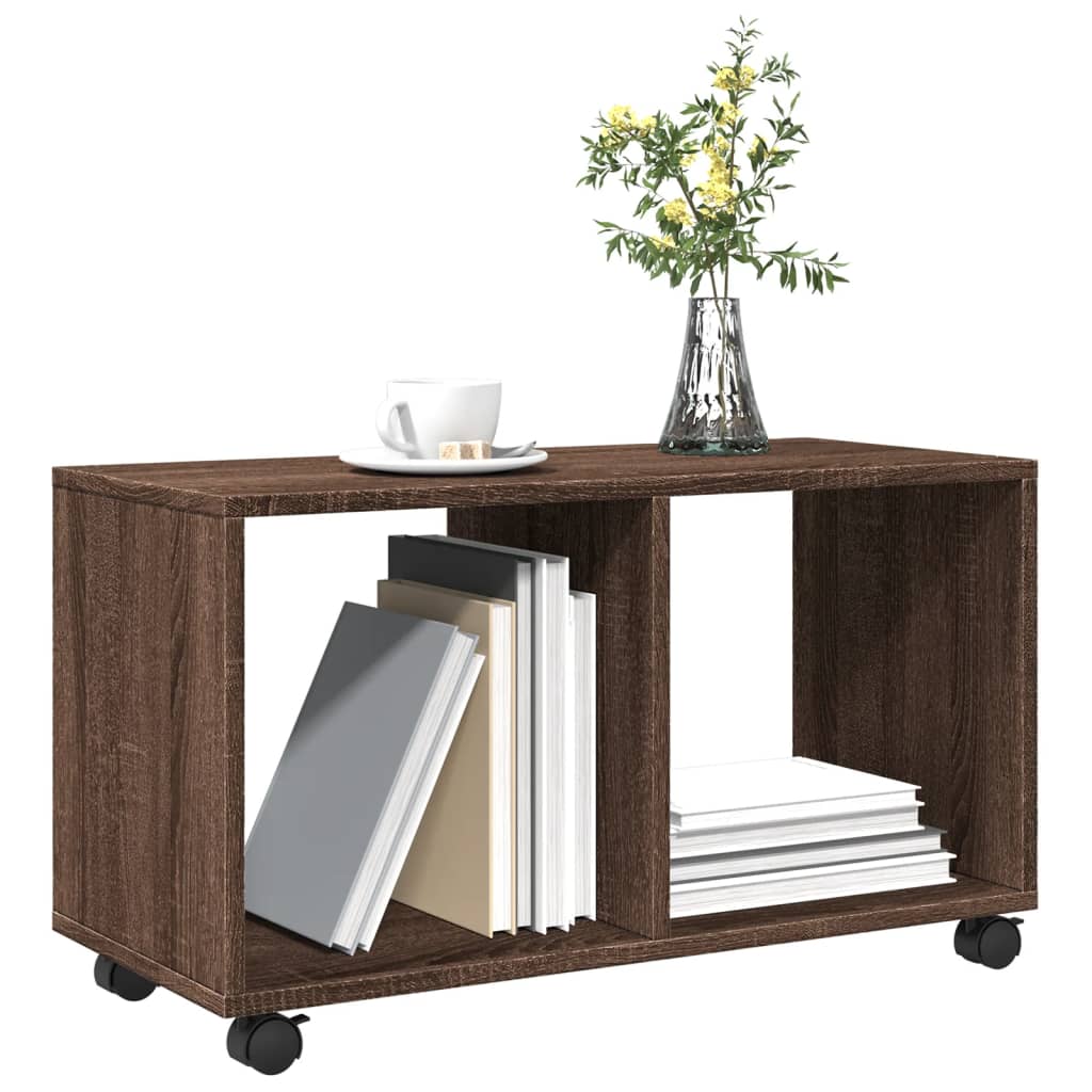 vidaXL Rolling Cabinet Brown Oak 72x33x42,5 cm Engineered Wood