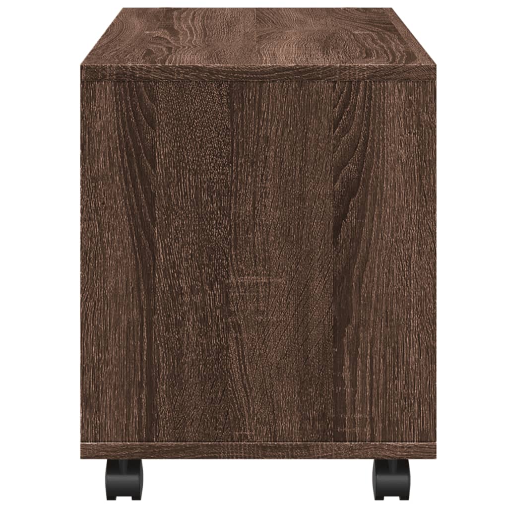 vidaXL Rolling Cabinet Brown Oak 72x33x42,5 cm Engineered Wood