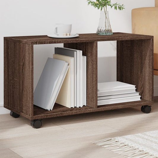 vidaXL Rolling Cabinet Brown Oak 72x33x42,5 cm Engineered Wood