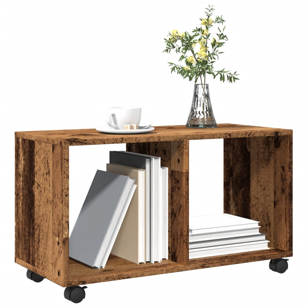 vidaXL Rolling Cabinet Old Wood 72x33x42.5 cm Engineered Wood