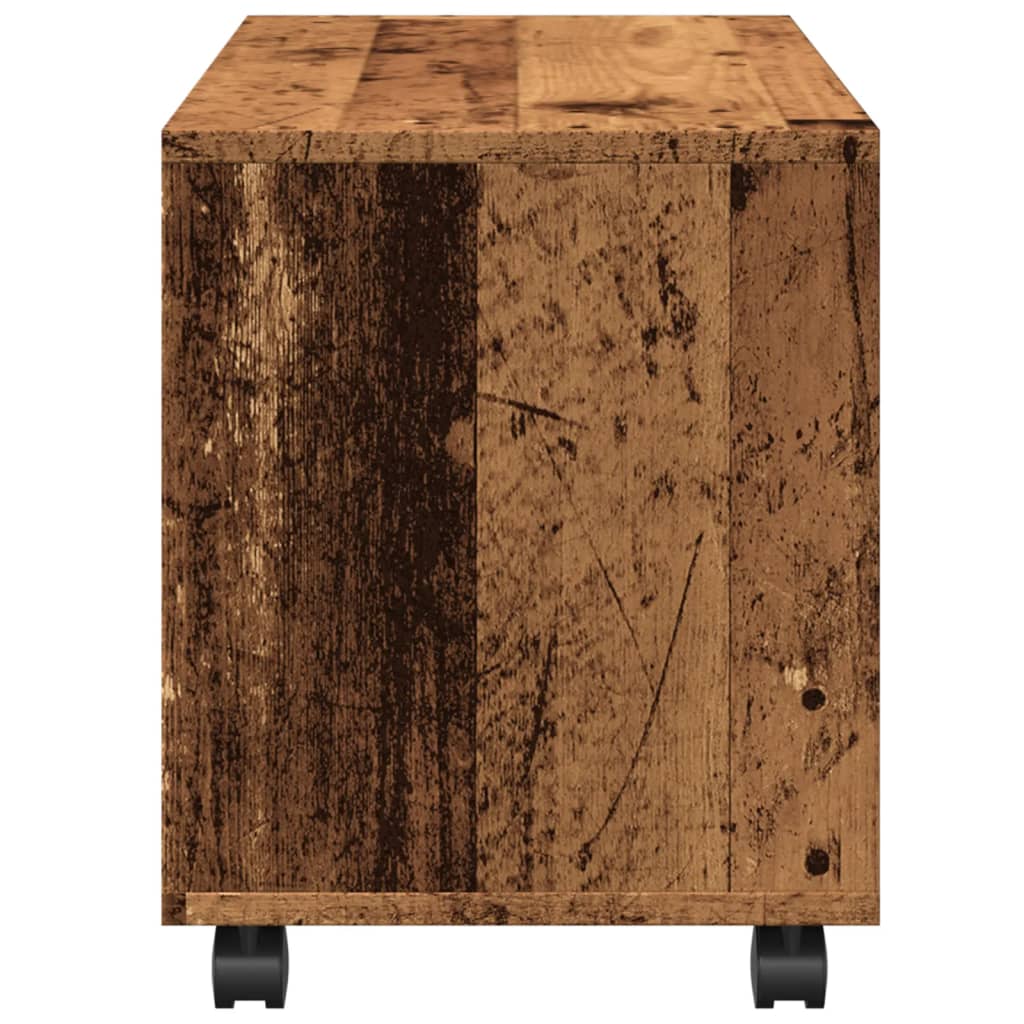 vidaXL Rolling Cabinet Old Wood 72x33x42.5 cm Engineered Wood