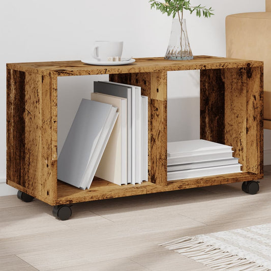 vidaXL Rolling Cabinet Old Wood 72x33x42,5 cm Engineered Wood