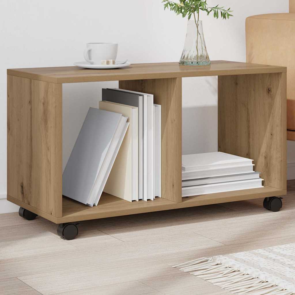 vidaXL Rolling Cabinet Artisian Oak 72x33x42,5 cm Engineered Wood