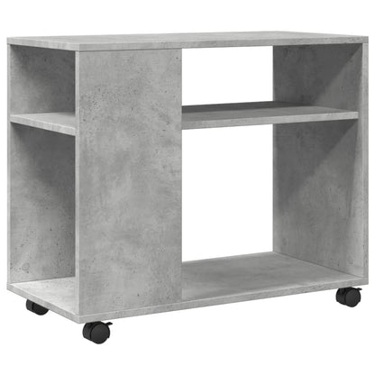 vidaXL Side Table with Wheels Concrete Grey 70x35x60cm Engineered Wood