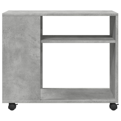 vidaXL Side Table with Wheels Concrete Grey 70x35x60cm Engineered Wood