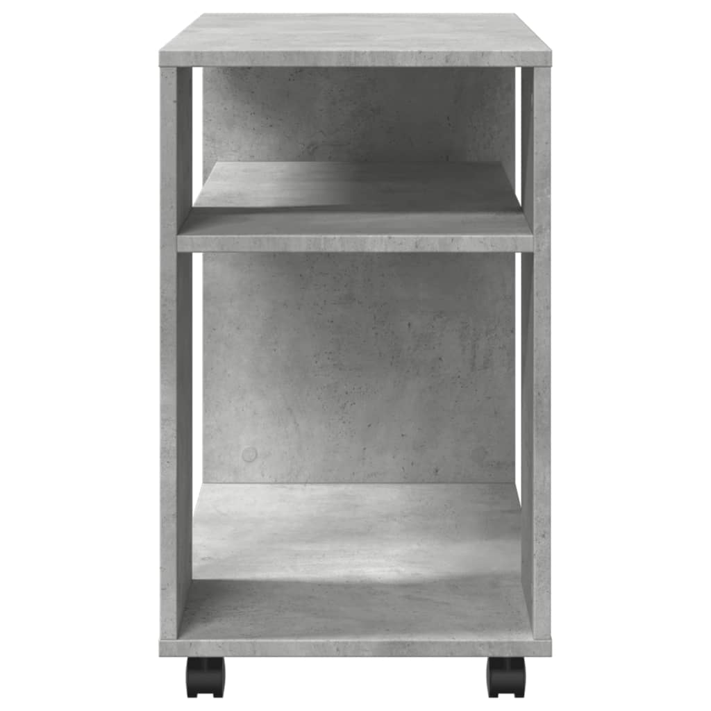 vidaXL Side Table with Wheels Concrete Grey 70x35x60cm Engineered Wood