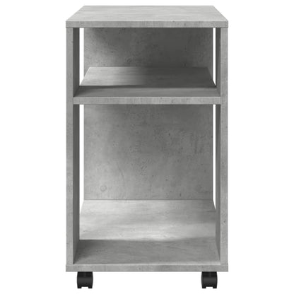 vidaXL Side Table with Wheels Concrete Grey 70x35x60cm Engineered Wood