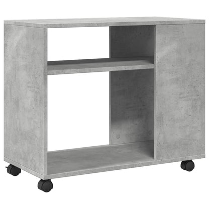 vidaXL Side Table with Wheels Concrete Grey 70x35x60cm Engineered Wood