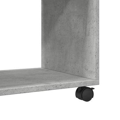 vidaXL Side Table with Wheels Concrete Grey 70x35x60cm Engineered Wood