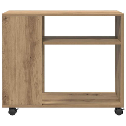 vidaXL Side Table with Wheels Artisian Oak 70x35x60 cm Engineered Wood