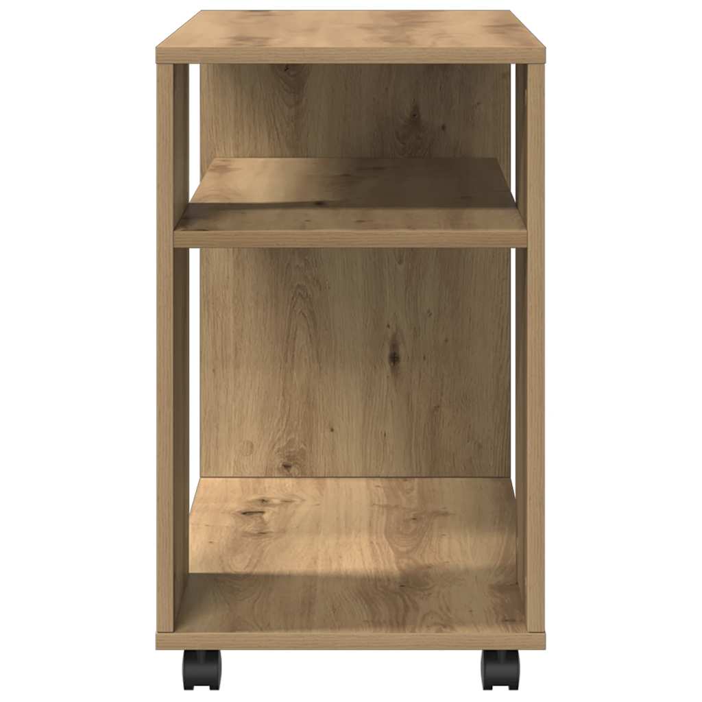 vidaXL Side Table with Wheels Artisian Oak 70x35x60 cm Engineered Wood