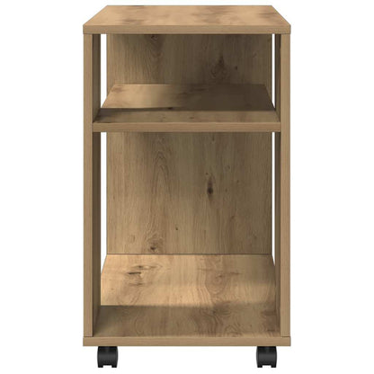 vidaXL Side Table with Wheels Artisian Oak 70x35x60 cm Engineered Wood