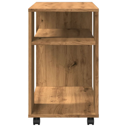 vidaXL Side Table with Wheels Artisian Oak 70x35x60 cm Engineered Wood