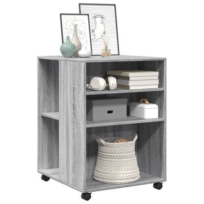 vidaXL Side Table with Wheels Grey Sonoma 55x60x78 cm Engineered Wood