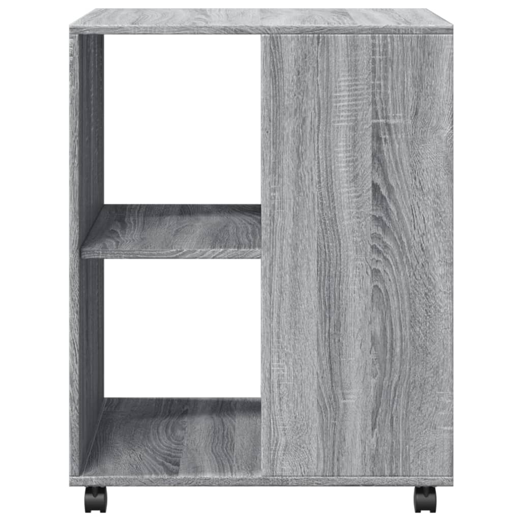 vidaXL Side Table with Wheels Grey Sonoma 55x60x78 cm Engineered Wood