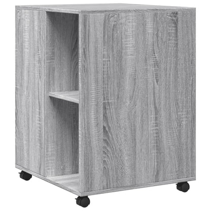 vidaXL Side Table with Wheels Grey Sonoma 55x60x78 cm Engineered Wood