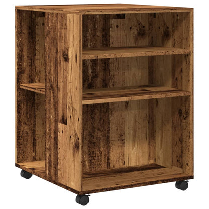vidaXL Side Table with Wheels Old Wood 55x60x78 cm Engineered Wood