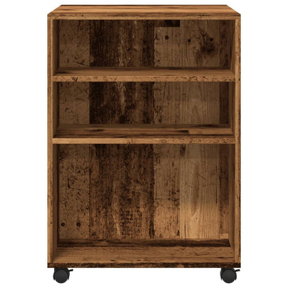 vidaXL Side Table with Wheels Old Wood 55x60x78 cm Engineered Wood