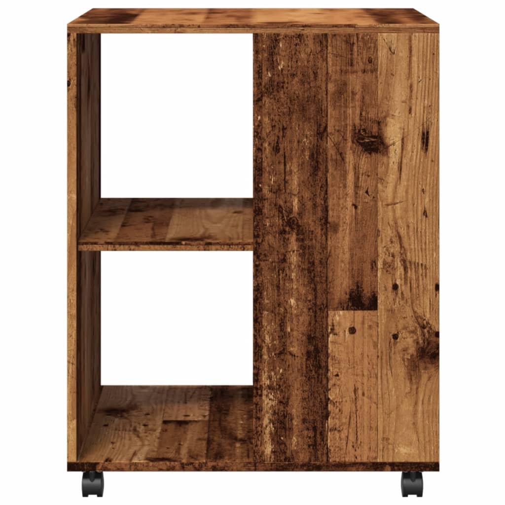vidaXL Side Table with Wheels Old Wood 55x60x78 cm Engineered Wood