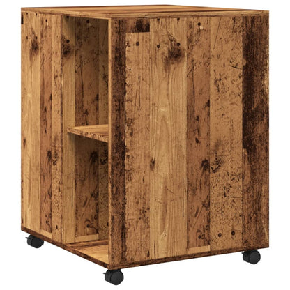 vidaXL Side Table with Wheels Old Wood 55x60x78 cm Engineered Wood