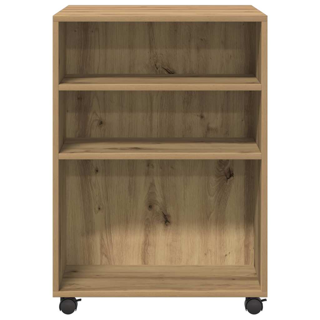 vidaXL Side Table with Wheels Artisian Oak 55x60x78 cm Engineered Wood