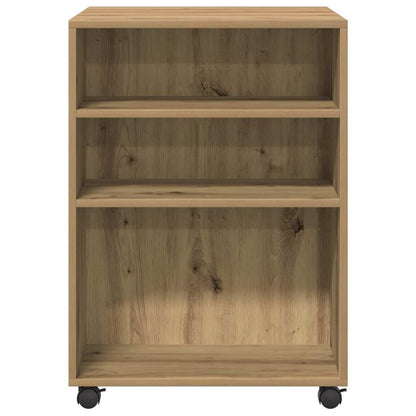 vidaXL Side Table with Wheels Artisian Oak 55x60x78 cm Engineered Wood