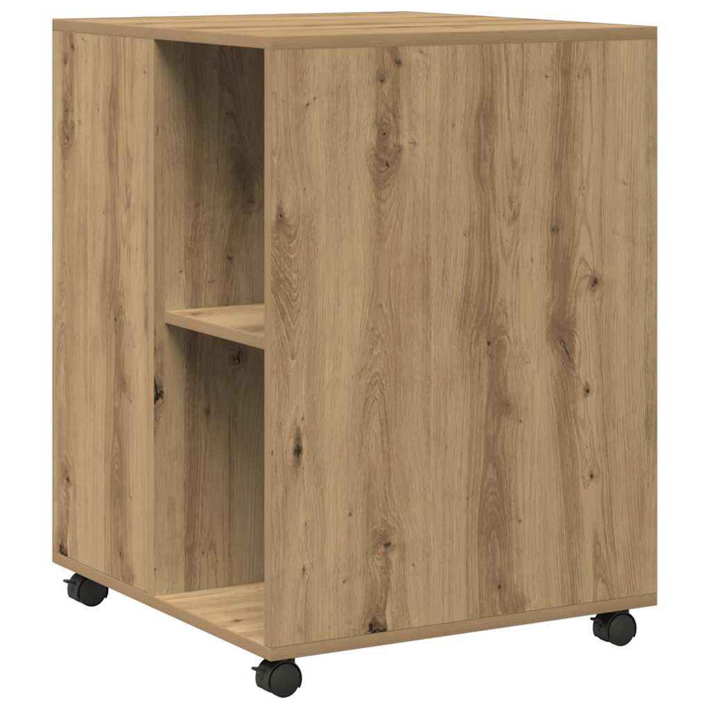 vidaXL Side Table with Wheels Artisian Oak 55x60x78 cm Engineered Wood