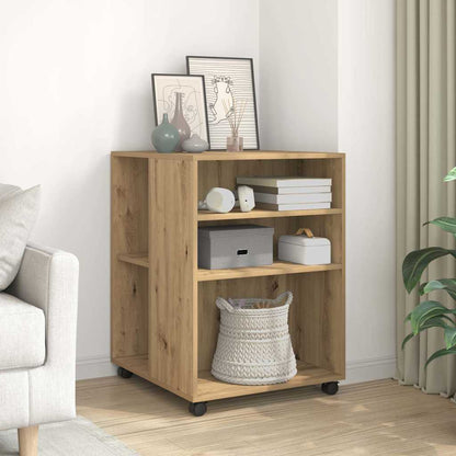 vidaXL Side Table with Wheels Artisian Oak 55x60x78 cm Engineered Wood