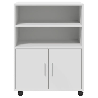vidaXL Rolling Cabinet White 60x48x81 cm Engineered Wood