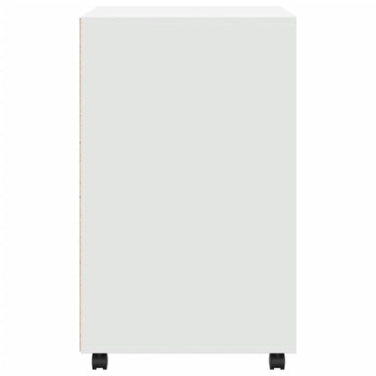 vidaXL Rolling Cabinet White 60x48x81 cm Engineered Wood