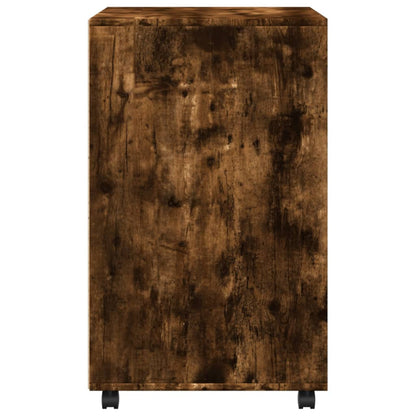 vidaXL Rolling Cabinet Smoked Oak 60x48x81 cm Engineered Wood