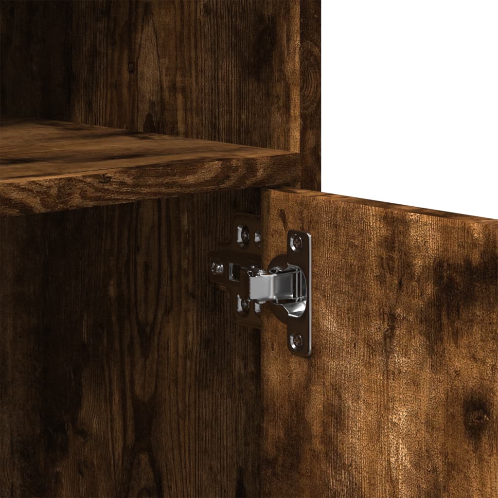 vidaXL Rolling Cabinet Smoked Oak 60x48x81 cm Engineered Wood