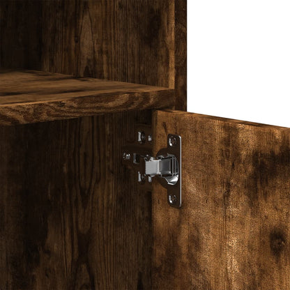 vidaXL Rolling Cabinet Smoked Oak 60x48x81 cm Engineered Wood