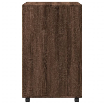vidaXL Rolling Cabinet Brown Oak 60x48x81 cm Engineered Wood
