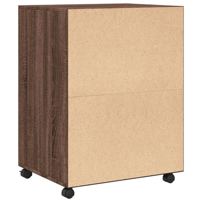 vidaXL Rolling Cabinet Brown Oak 60x48x81 cm Engineered Wood