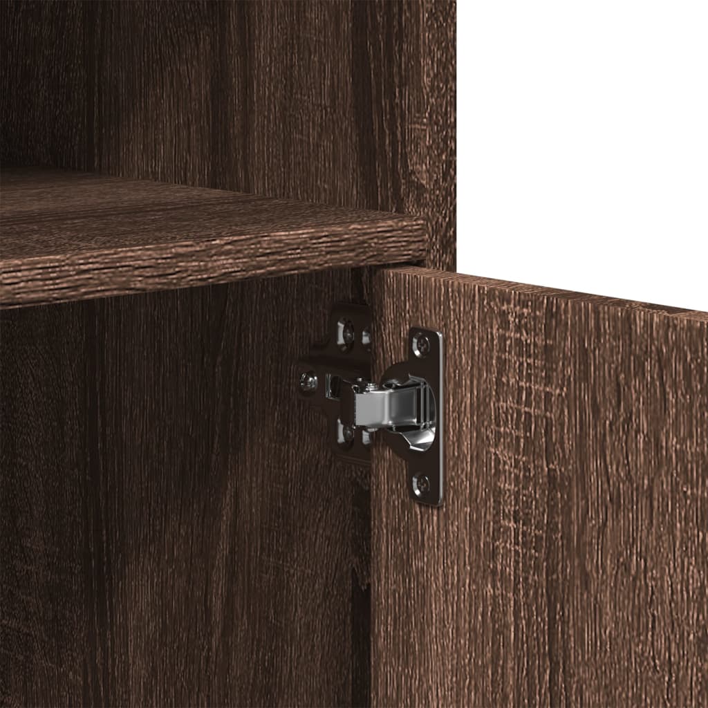 vidaXL Rolling Cabinet Brown Oak 60x48x81 cm Engineered Wood