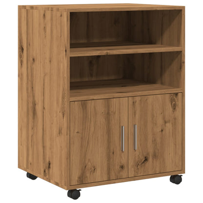 vidaXL Rolling Cabinet Artisian Oak 60x48x81 cm Engineered Wood