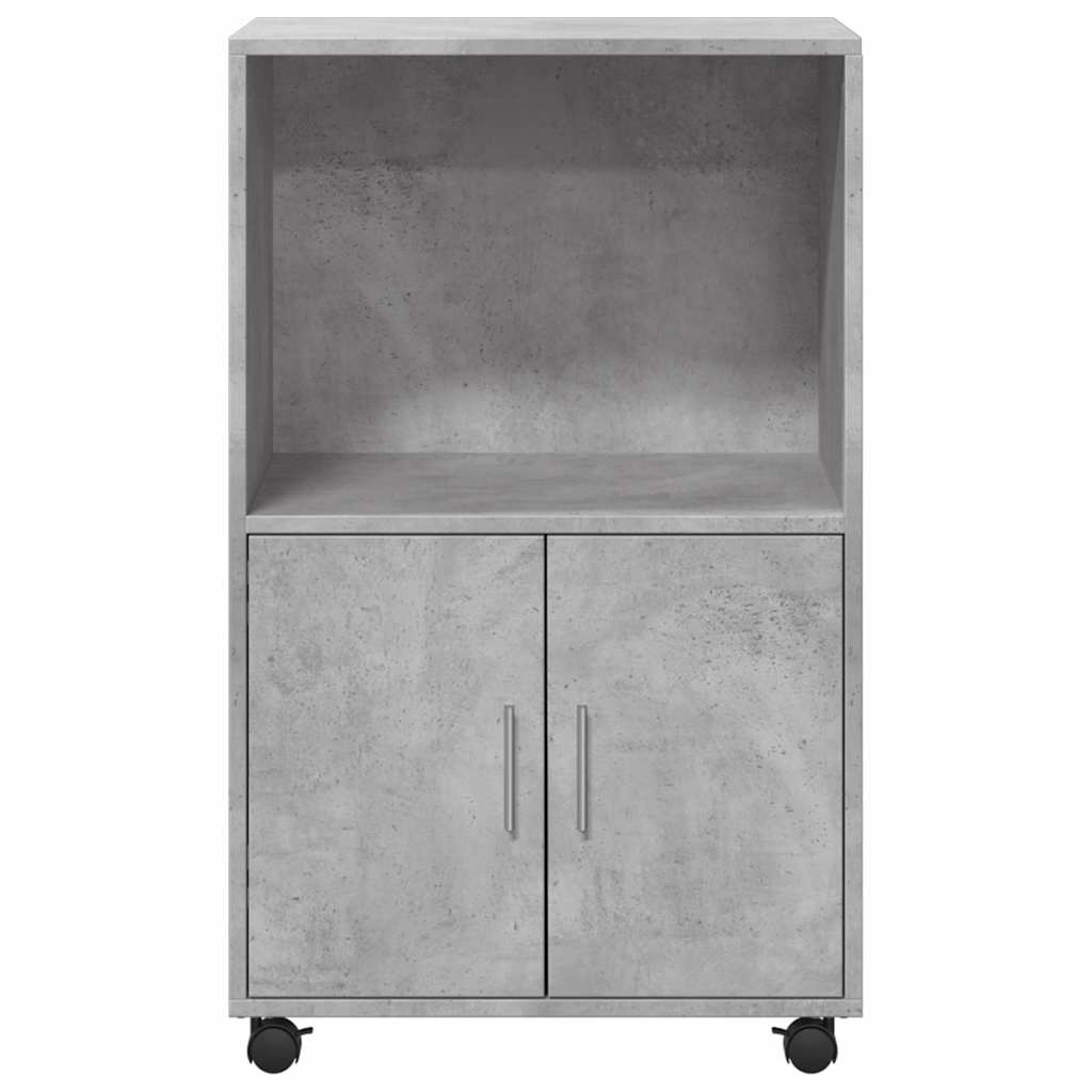 vidaXL Rolling Cabinet Concrete Grey 55x40x91 cm Engineered Wood