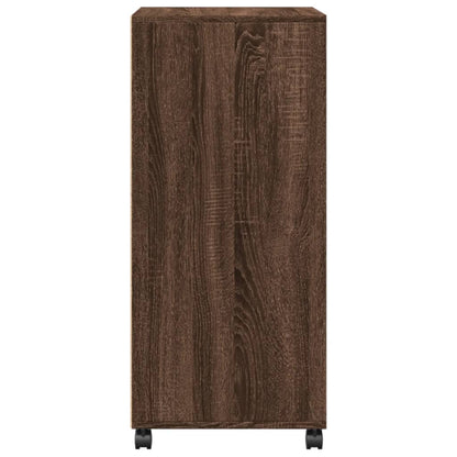 vidaXL Rolling Cabinet Brown Oak 55x40x91 cm Engineered Wood