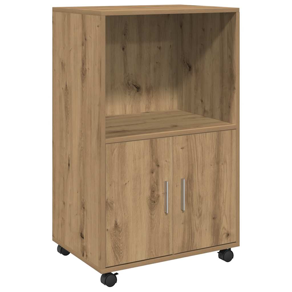 vidaXL Rolling Cabinet Artisian Oak 55x40x91 cm Engineered Wood