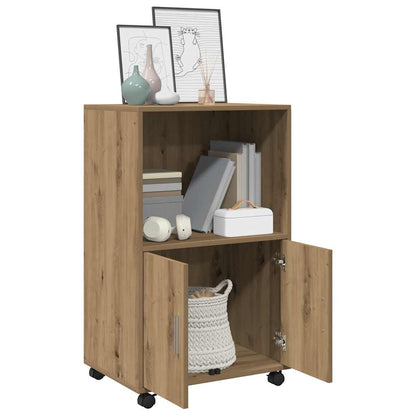 vidaXL Rolling Cabinet Artisian Oak 55x40x91 cm Engineered Wood