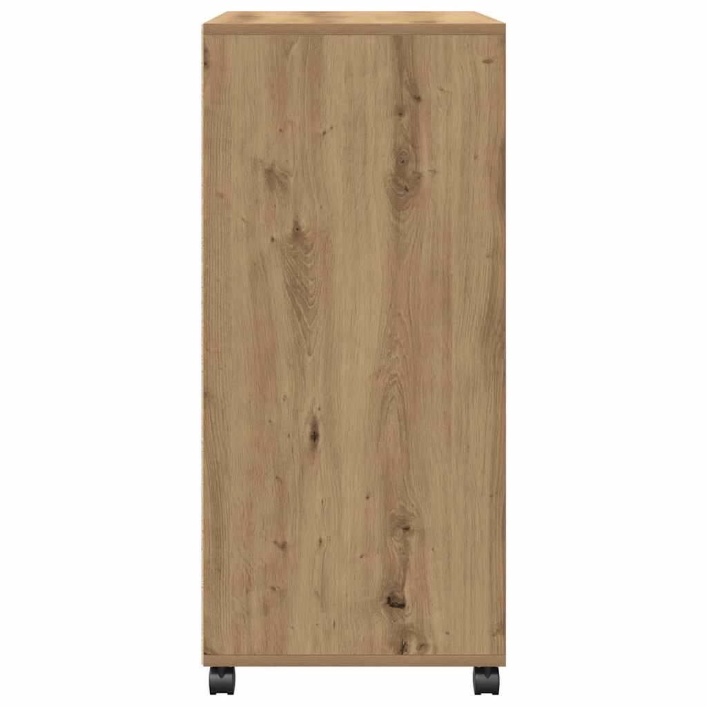 vidaXL Rolling Cabinet Artisian Oak 55x40x91 cm Engineered Wood