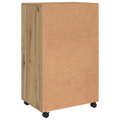 vidaXL Rolling Cabinet Artisian Oak 55x40x91 cm Engineered Wood
