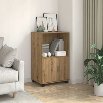vidaXL Rolling Cabinet Artisian Oak 55x40x91 cm Engineered Wood