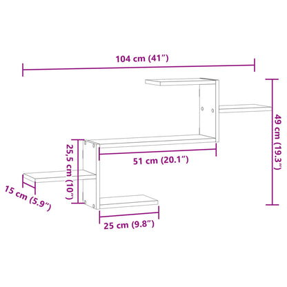 vidaXL Wall Shelf White 104x15x49 cm Engineered Wood