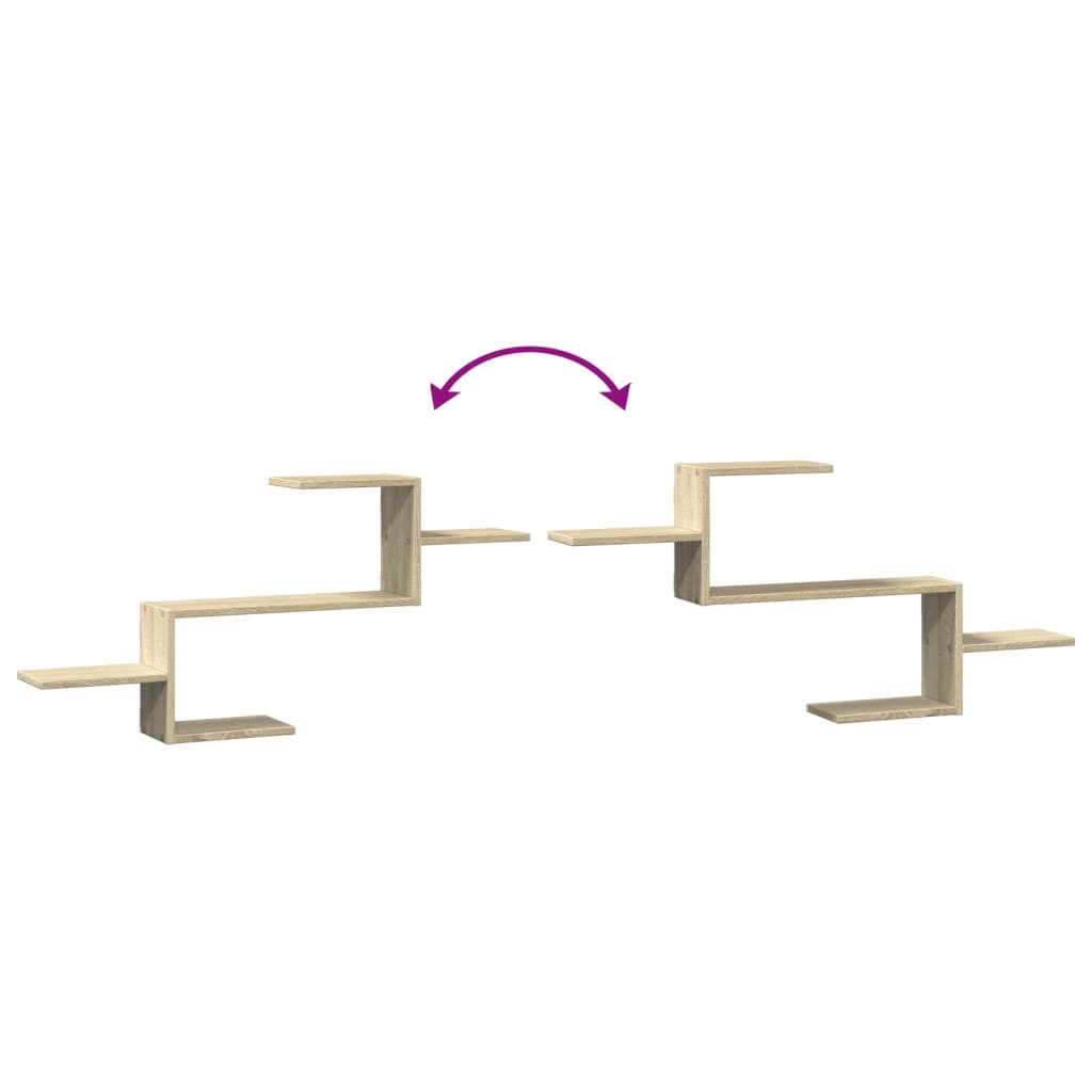 vidaXL Wall Shelf Sonoma Oak 104x15x49 cm Engineered Wood